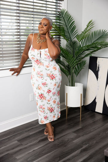 Spring Garden Midi-White